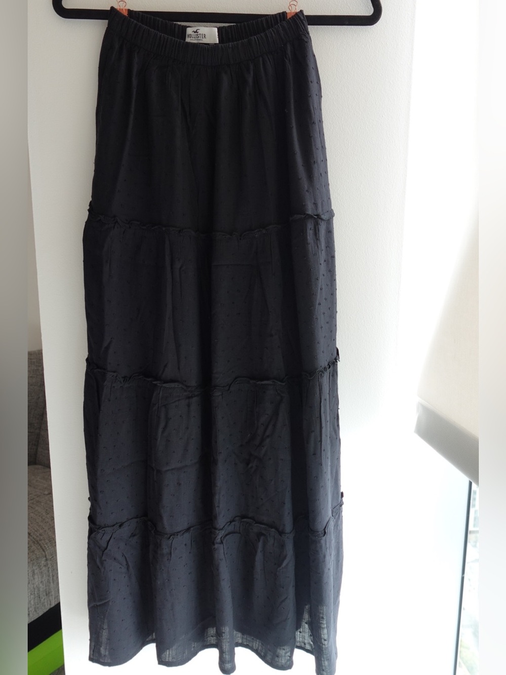 Hollister Black Tiered Maxi Skirt